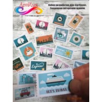 Высечки (вырубки) для скрапбукинга и декора "Марки" Арт. 12574